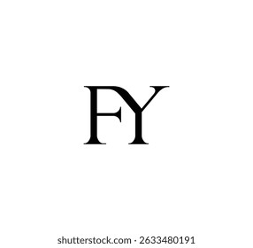 Initial Letter Logo. Logotype design. Simple Luxury Black on White Background Flat Vector FY