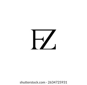 Initial Letter Logo. Logotype design. Simple Luxury Black on White Background Flat Vector FZ