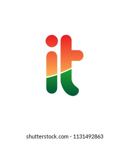 Initial Letter IT Logo Lowercase, colorful logotype Modern and Simple Logo Design.
