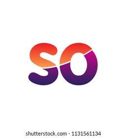 Initial Letter SO Logo Lowercase, colorful logotype Modern and Simple Logo Design.