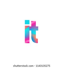 Initial Letter IT Logo Lowercase colorful design, Modern and Simple Logo Design.
