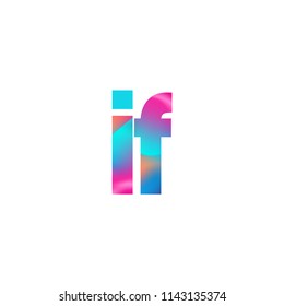 Initial Letter IF Logo Lowercase colorful design, Modern and Simple Logo Design.
