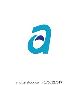 initial letter a logo, lowercase line art style design template