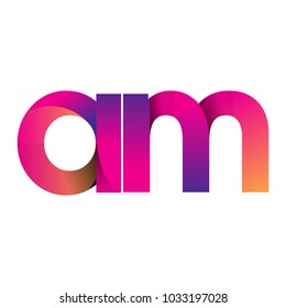 Initial Letter AM Logo Lowercase, magenta and orange, Modern and Simple Logo Design.

