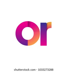 Initial Letter OR Logo Lowercase, magenta and orange, Modern and Simple Logo Design.