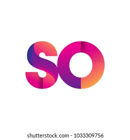 Initial Letter SO Logo Lowercase, magenta and orange, Modern and Simple Logo Design.