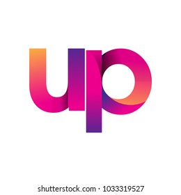 Initial Letter UP Logo Lowercase, magenta and orange, Modern and Simple Logo Design.