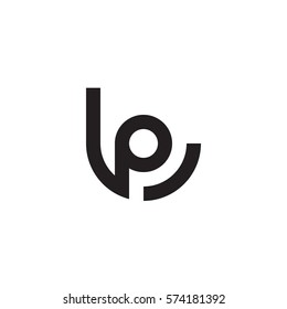 initial letter logo lp, pl, circle rounded lowercase black monogram