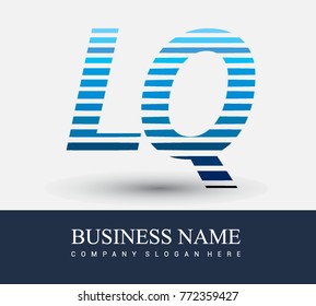 initial letter logo LQ colored blue with striped compotition, Vector logo design template elements for your business or company identity
