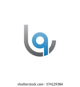 initial letter logo lq, ql, circle rounded lowercase blue gray