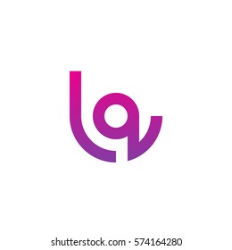 initial letter logo lq, ql, circle rounded lowercase purple pink