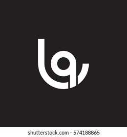 initial letter logo lq, ql, circle rounded lowercase white black background