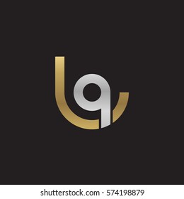 initial letter logo lq, ql, circle rounded lowercase logo gold silver