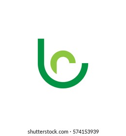 initial letter logo lr, rl, circle rounded lowercase green flat