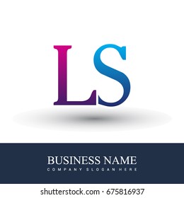 initial letter logo LS colored red and blue, Vector logo design template elements for your business or company identity