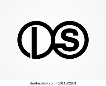 Initial letter logo ls lowercase related in circles black