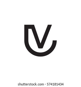 initial letter logo lv, vl, circle rounded lowercase black monogram