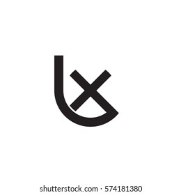 initial letter logo lx, xl, circle rounded lowercase black monogram