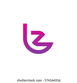 initial letter logo lz, zl, circle rounded lowercase purple pink