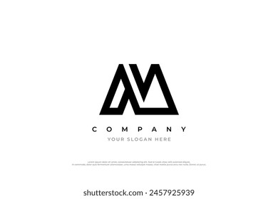 Letra inicial AM Logo o M Logo Design