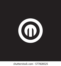 initial letter logo m inside circle shape, om, mo, m inside o rounded lowercase white black background