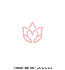 Logo de la letra inicial Florece la belleza moderna.	