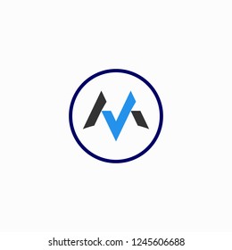 initial letter logo m n v,  logo template, Modern creative stylish unique connected , Monogram for logo design inspiration.