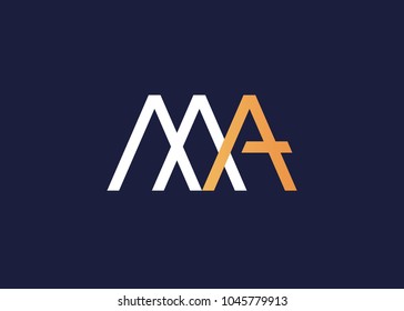 initial letter logo ma, am, logo template