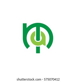 initial letter logo ma, am, a inside m rounded lowercase green flat