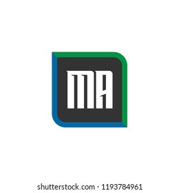 Initial Letter Logo MA Template Design