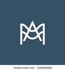 Initial letter logo MA, logo template