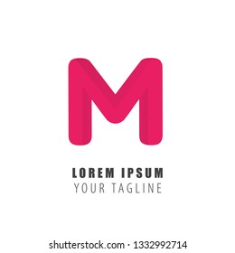 Initial letter logo. Material design, flat, line art style - Vector