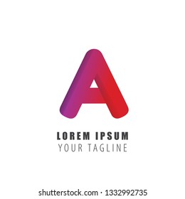 Initial letter logo. Material design, flat, line art style - Vector