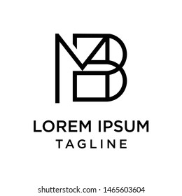 initial letter logo MB, BM logo template
