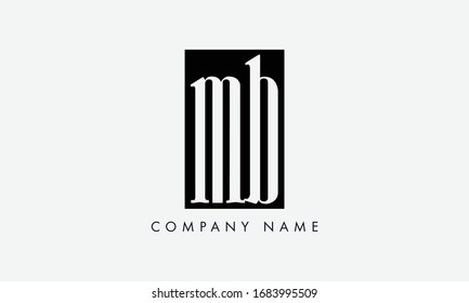 Anfangsbuchstaben Logo MB BM Vorlagendesign.

