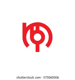 initial letter logo mb, bm, b inside m rounded lowercase red flat