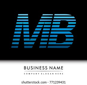 initial letter logo MB colored blue with striped compotition, Vector logo design template elements for your business or company identity

