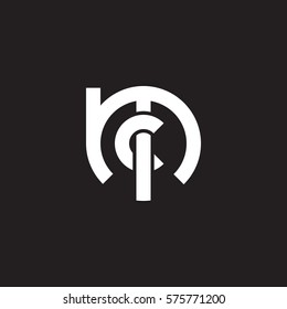 initial letter logo mc, cm, c inside m rounded lowercase white black background
