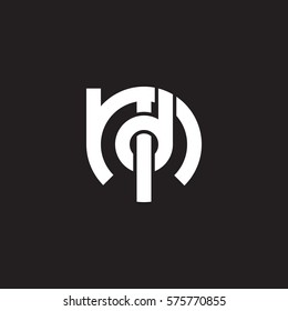 initial letter logo md, dm, d inside m rounded lowercase white black background