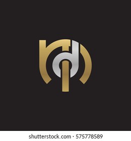 initial letter logo md, dm, d inside m rounded lowercase logo gold silver