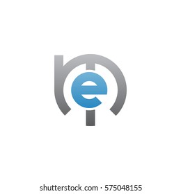 initial letter logo me, em, e inside m rounded lowercase blue gray