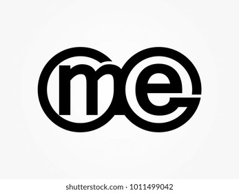 Initial letter logo me lowercase related in circles black