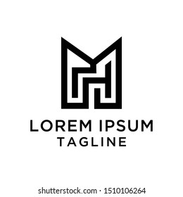 initial letter logo MH, logo template