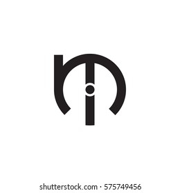 initial letter logo mi, im, i inside m rounded lowercase black monogram
