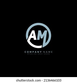 Initial Letter AM Logo - Minimal Business Logo for Alphabet A and M