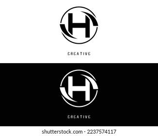 Logo de la letra inicial minimalista, color blanco y negro