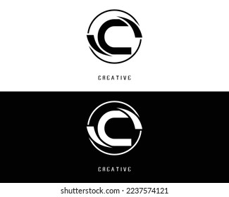 Anfangsbuchstaben Logo minimalistisch, schwarz-weiß