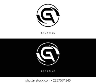 Anfangsbuchstaben Logo minimalistisch, schwarz-weiß