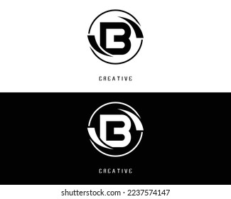 Initial letter logo minimalist ,black and white color