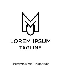 initial letter logo MJ, JM, logo template